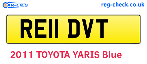 RE11DVT are the vehicle registration plates.