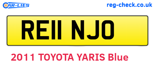 RE11NJO are the vehicle registration plates.