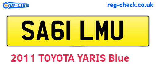 SA61LMU are the vehicle registration plates.