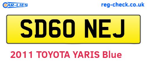 SD60NEJ are the vehicle registration plates.