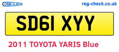 SD61XYY are the vehicle registration plates.