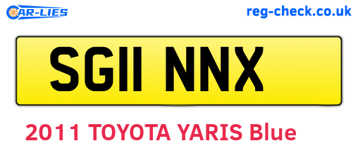 SG11NNX are the vehicle registration plates.