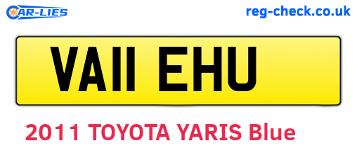VA11EHU are the vehicle registration plates.