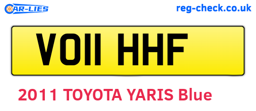 VO11HHF are the vehicle registration plates.