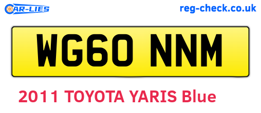 WG60NNM are the vehicle registration plates.
