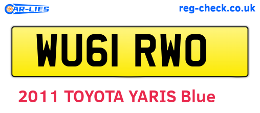 WU61RWO are the vehicle registration plates.