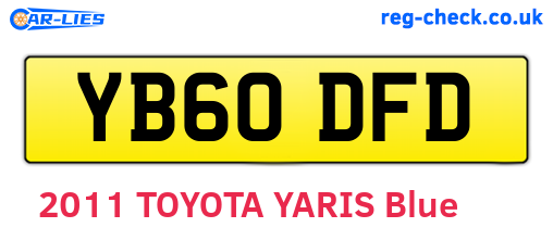 YB60DFD are the vehicle registration plates.