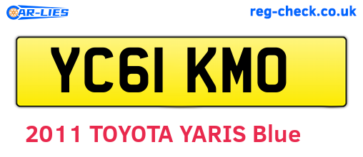 YC61KMO are the vehicle registration plates.