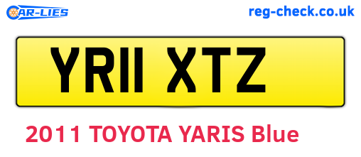 YR11XTZ are the vehicle registration plates.
