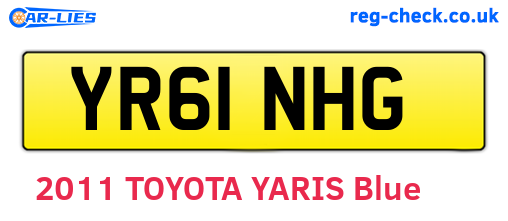YR61NHG are the vehicle registration plates.
