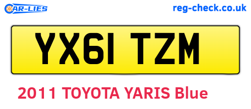 YX61TZM are the vehicle registration plates.