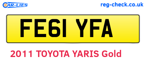 FE61YFA are the vehicle registration plates.