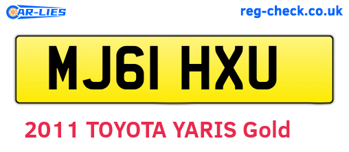MJ61HXU are the vehicle registration plates.