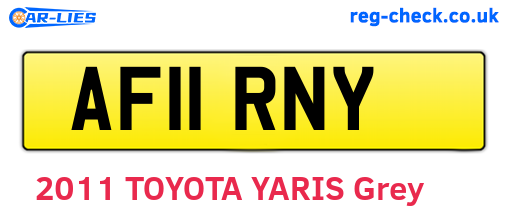 AF11RNY are the vehicle registration plates.