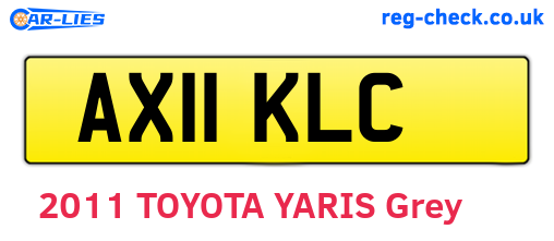 AX11KLC are the vehicle registration plates.