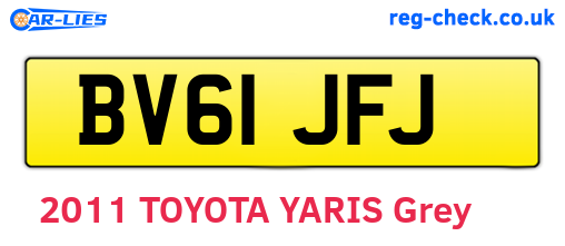BV61JFJ are the vehicle registration plates.