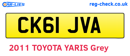 CK61JVA are the vehicle registration plates.