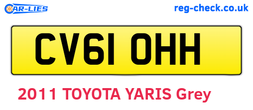 CV61OHH are the vehicle registration plates.