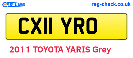 CX11YRO are the vehicle registration plates.
