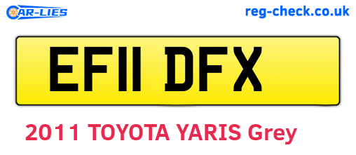 EF11DFX are the vehicle registration plates.