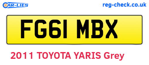 FG61MBX are the vehicle registration plates.
