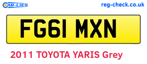 FG61MXN are the vehicle registration plates.