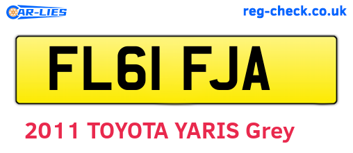 FL61FJA are the vehicle registration plates.
