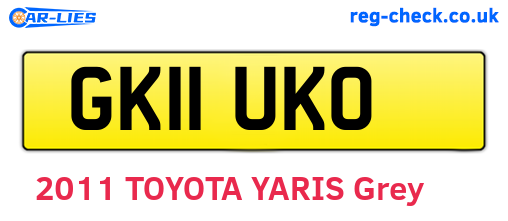GK11UKO are the vehicle registration plates.