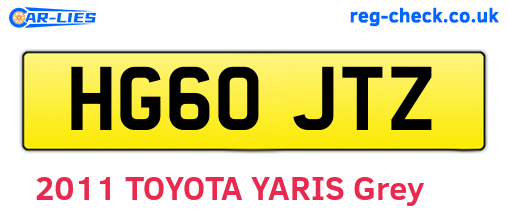 HG60JTZ are the vehicle registration plates.