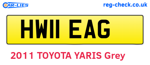 HW11EAG are the vehicle registration plates.