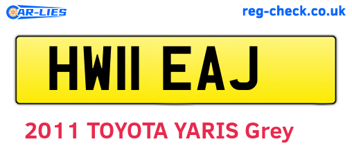 HW11EAJ are the vehicle registration plates.