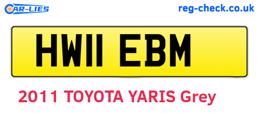 HW11EBM are the vehicle registration plates.
