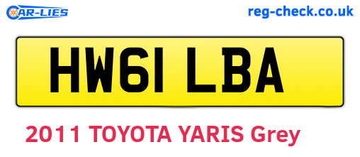 HW61LBA are the vehicle registration plates.