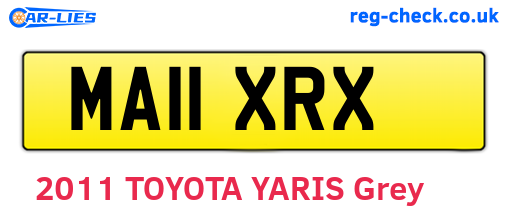 MA11XRX are the vehicle registration plates.