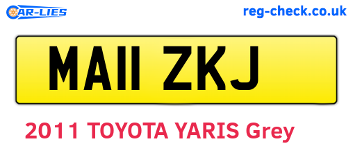 MA11ZKJ are the vehicle registration plates.