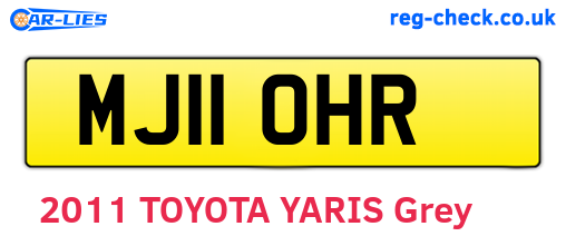 MJ11OHR are the vehicle registration plates.