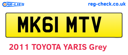 MK61MTV are the vehicle registration plates.