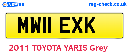 MW11EXK are the vehicle registration plates.
