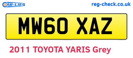 MW60XAZ are the vehicle registration plates.