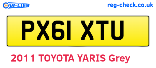 PX61XTU are the vehicle registration plates.