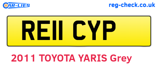 RE11CYP are the vehicle registration plates.