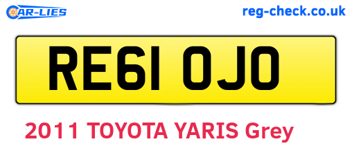 RE61OJO are the vehicle registration plates.