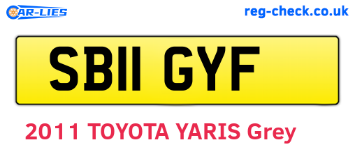 SB11GYF are the vehicle registration plates.