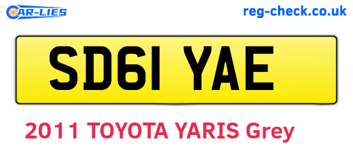 SD61YAE are the vehicle registration plates.