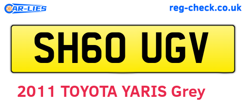 SH60UGV are the vehicle registration plates.
