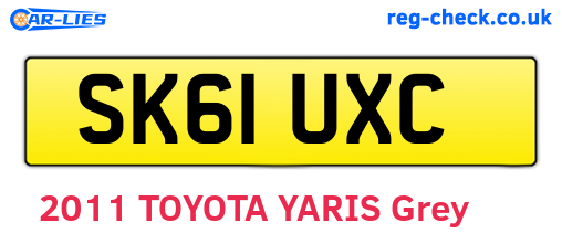 SK61UXC are the vehicle registration plates.