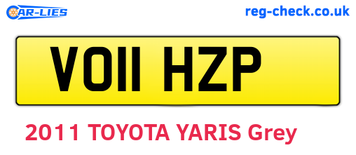 VO11HZP are the vehicle registration plates.