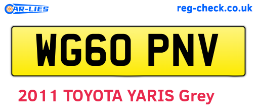 WG60PNV are the vehicle registration plates.