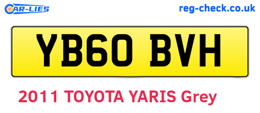 YB60BVH are the vehicle registration plates.