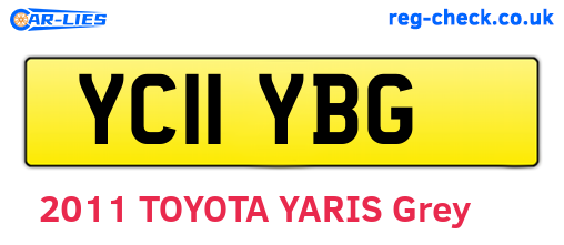 YC11YBG are the vehicle registration plates.
